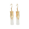 White Jade Feng Shui Bamboo Wealth Gold Earring - FengshuiGallary