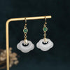 White Jade Feng Shui Clouds Lucky Earring - FengshuiGallary