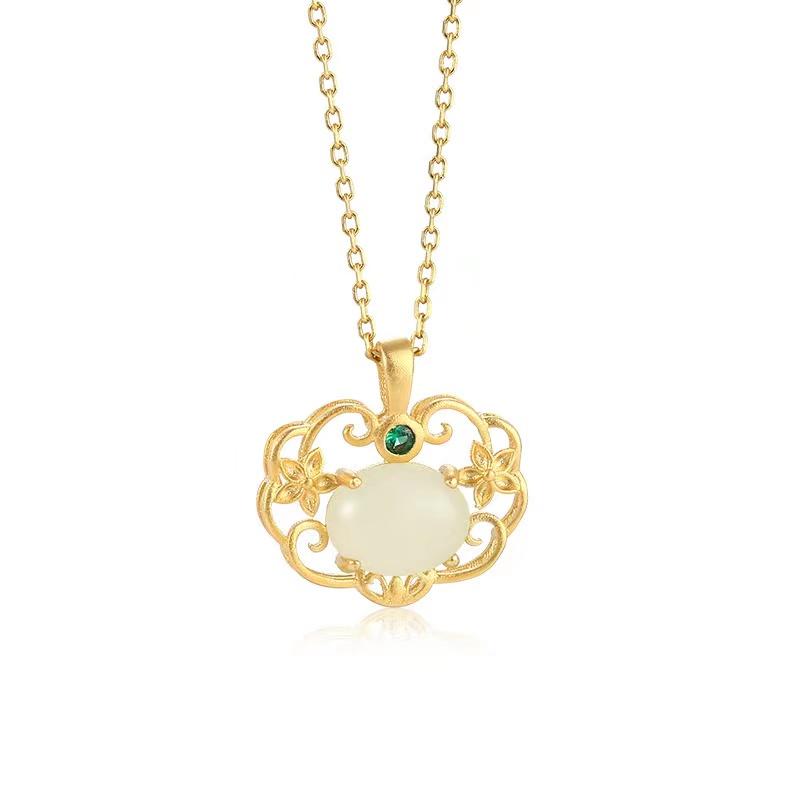 White Jade Fengshui Lucky Necklace - FengshuiGallary