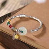 White Jade Fengshui Silver Bangle - FengshuiGallary