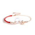 White Jade Fu Red String Bracelet - FengshuiGallary