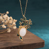 White Jade Magpie Wealth Pendant - FengshuiGallary
