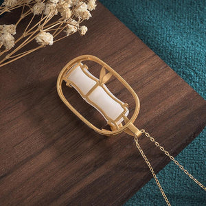 White Jade Pendant-Fengshui Bamboo - FengshuiGallary