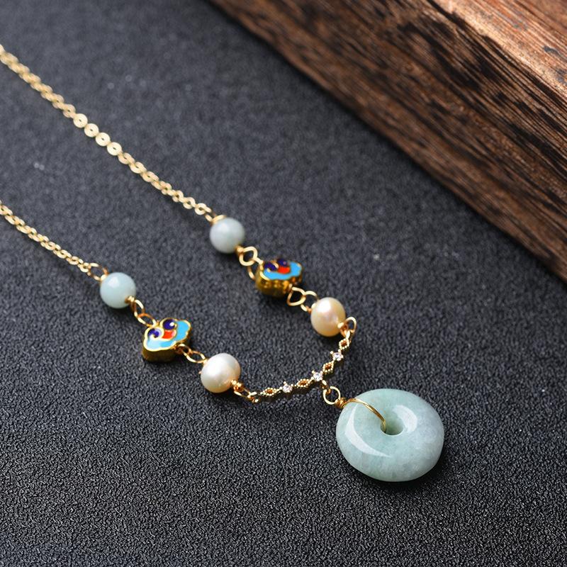 White Jade Pendant Necklace-Auspicious Fengshui Clounds - FengshuiGallary