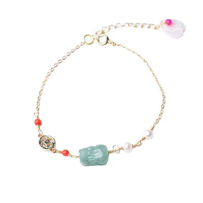 White Jade Pixiu Bracelet-Fengshui Wealth Coins - FengshuiGallary