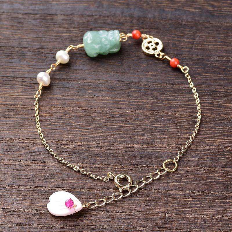 White Jade Pixiu Bracelet-Fengshui Wealth Coins - FengshuiGallary