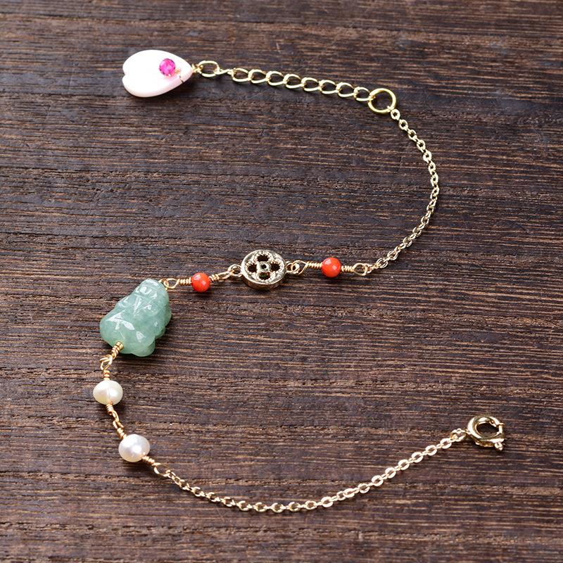 White Jade Pixiu Bracelet-Fengshui Wealth Coins - FengshuiGallary