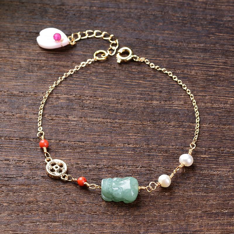 White Jade Pixiu Bracelet-Fengshui Wealth Coins - FengshuiGallary