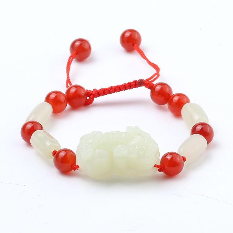 White Jade Pixiu Lucky Bracelet - FengshuiGallary