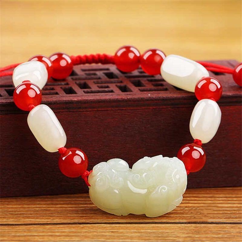 White Jade Pixiu Lucky Bracelet - FengshuiGallary
