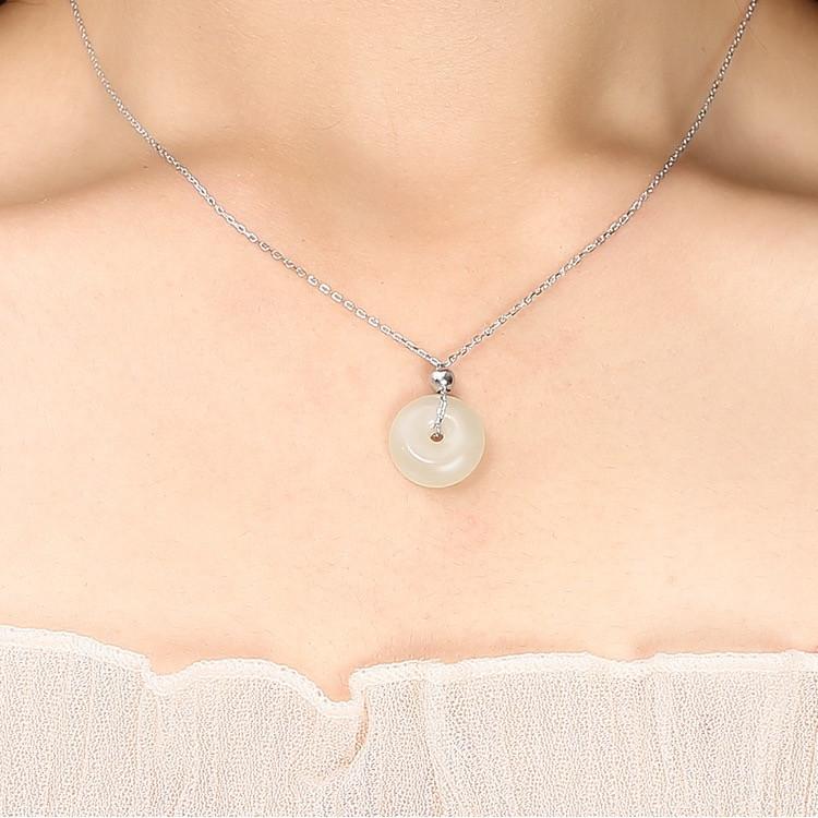 White Jade Stone Fengshui Pendant Necklace - FengshuiGallary