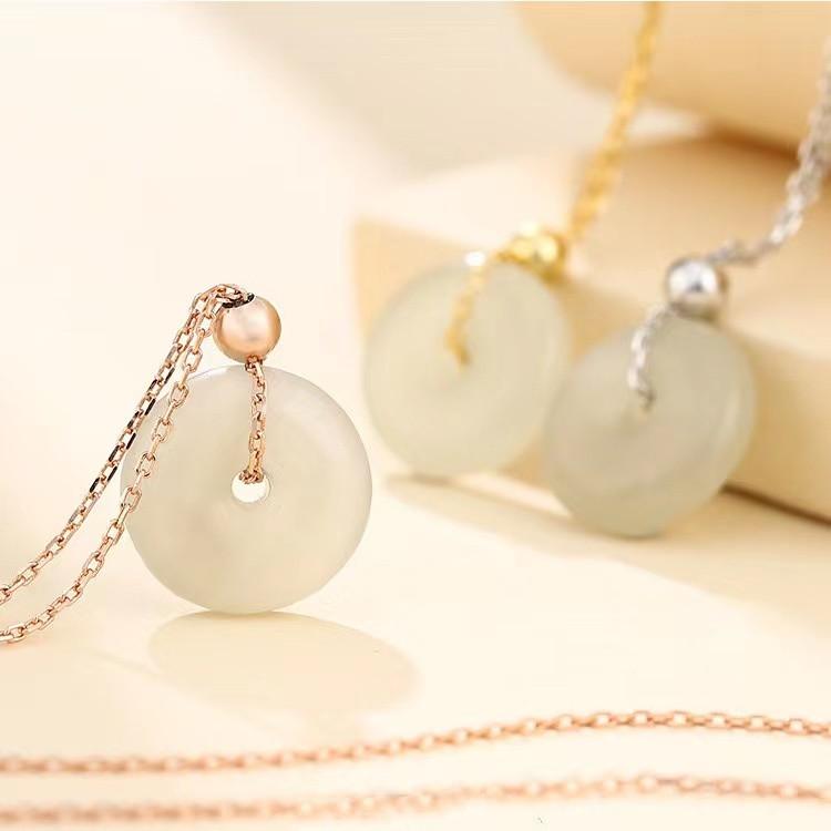 White Jade Stone Fengshui Pendant Necklace - FengshuiGallary
