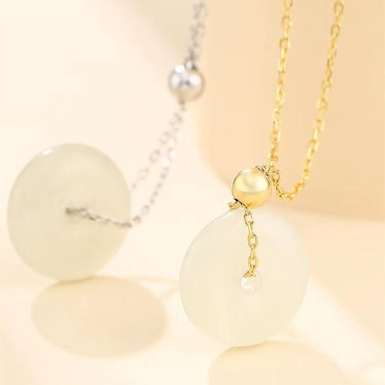 White Jade Stone Fengshui Pendant Necklace - FengshuiGallary