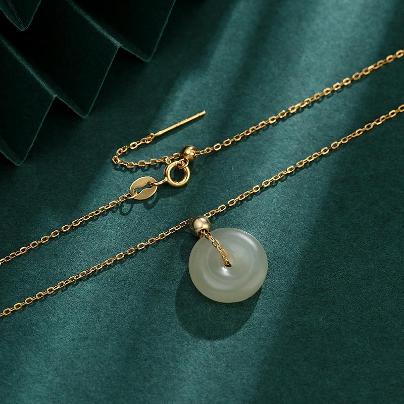 White Jade Stone Pendant Necklace - FengshuiGallary