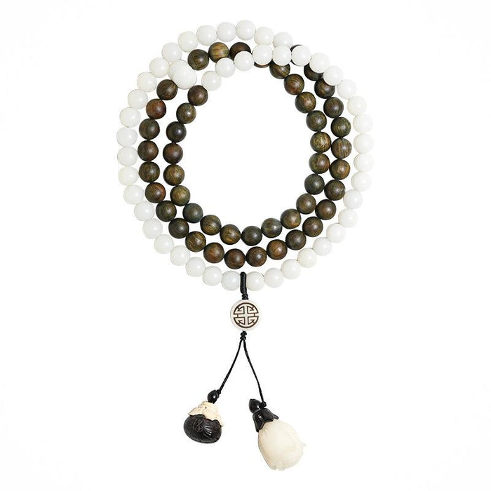  Moonetto White Jade Natural Bodhi Root 108 Mala Prayer Mantra  Beads Meditation 3-Layer Lotus Hand String Multiplayer Bracelet : Clothing,  Shoes & Jewelry