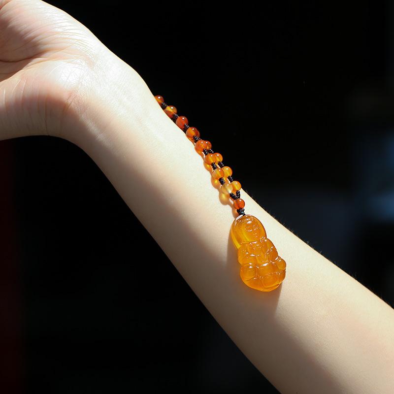 Yellow Chalcedony Guan Yin Buddha Pendant Necklace - FengshuiGallary