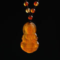 Yellow Chalcedony Guan Yin Buddha Pendant Necklace - FengshuiGallary