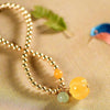 Yellow Jade Pumpkin Golden Beads Abundance Bracelet - FengshuiGallary