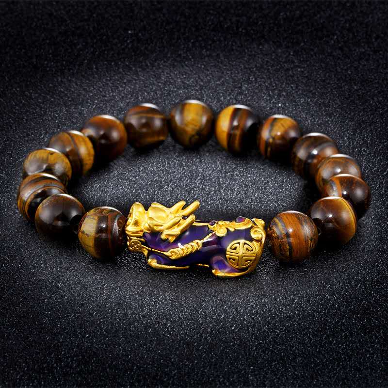 Yellow Tiger Eye Color Changing Pixiu Protection Bracelet - FengshuiGallary