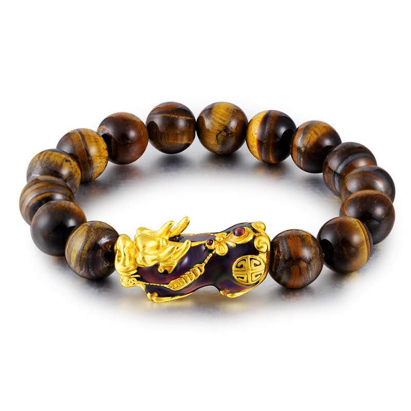 Yellow Tiger Eye Color Changing Pixiu Protection Bracelet - FengshuiGallary