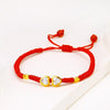 Zirconia Crystal Red String Bracelet-Double Hearts - FengshuiGallary