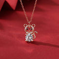 Zirconia Crystal Tiger Pendant Necklace-2022 Tiger Year - FengshuiGallary