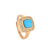 Zirconia Crystal Turquoise Stone Wealth Ring - FengshuiGallary